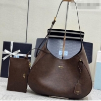Grade Quality Prada Boogie Large Leather Bag Nappa Leather 1BC299 Dark Brown 2026