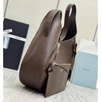 Grade Quality Prada Boogie Large Leather Bag Nappa Leather 1BC299 Dark Brown 2026