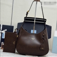 Shop Discount Prada Boogie Medium Leather Bag Nappa Leather 1BC300 Dark Brown 2026
