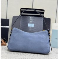 Market Sells Prada Aimée Large Nubuck Leather Shoulder Bag 1BC231 Blue 2026