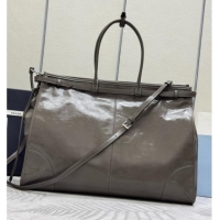 Buy Fashionable Prada Bonnie Leather Tote Bag 2VG128 Grey 2026