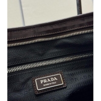 Free Shipping Discount Prada Bonnie Leather Tote Bag 2VG128 Dark Coffee 2026