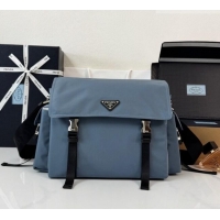 New Fashion Prada Mens Explore Re-Nylon and leather Bag 2VD082 Blue 2026