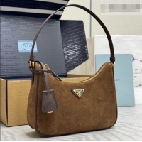 Market Sells Prada Re-Edition 2005 Hobo Mini Bag in Suede 1N204M Brown 2026