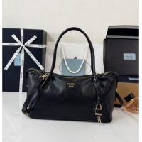 New Cheap Prada Ouvert Large Leather Tote Bag 1BG661 Black 2026