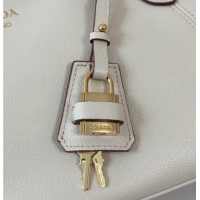 Market Sells Prada Ouvert Large Leather Tote Bag 1BG661 White 2026
