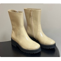 Grade Quality Chanel Short Boots in Shiny Calfskin 4cm Heel G47353 CH090928 Beige 2026