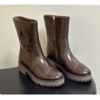 Buy Luxury Chanel Short Boots in Shiny Calfskin 4cm Heel G47353 CH090929 Dark Brown 2026