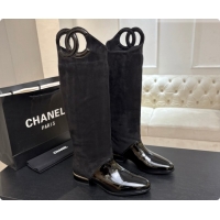 Durable Chanel High Boots in Suede & Patent Calfskin CH090935 Black 2026 