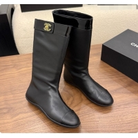 Buy Luxury Chanel High Boots in Smooth Calfskin & Patent Leather CH090940 Black 2026