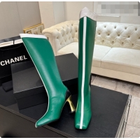 Unique Style Chanel High Boots in Smooth Calfskin 8.5cm Heel CH090948 Green 2026