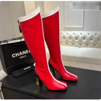 Durable Chanel High Boots in Smooth Calfskin 8.5cm Heel CH090949 Red 2026