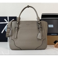 Luxury Cheap Prada Large Leather Tote Bag 1BG602 Grey 2026