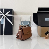 Classic Cheapest Prada Smooth Calfskin Shoulder Bag 1BD339 Brown 2026