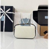 Low Cost Prada Smooth Calfskin Shoulder Bag 1BD339 White 2026
