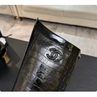 Good Product Chanel High Boots in Crocodile Embossed Calfskin 8.5cm Heel CH090951 Black 2026 