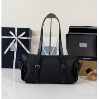 Low Price Prada Route Medium Leather Tote Bag 1BG648 Black 2026