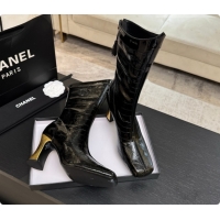 Good Looking Chanel Short Boots in Crocodile embossed Calfskin 8.5cm Heel CH090958 Black 2026