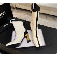 Perfect Chanel Short Boots in Smooth Calfskin 8.5cm Heel CH090960 White 2026 