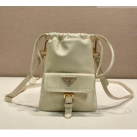 Spot Bulk Prada Nappa Leather Pouch Bag 1MS017 White 2026