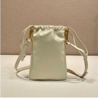 Spot Bulk Prada Nappa Leather Pouch Bag 1MS017 White 2026