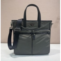 Best Price Prada Re-Nylon and Saffiano Leather Tote Bag 2VG860 Dark Green 2026