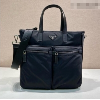 Spot Bulk Prada Re-Nylon and Saffiano Leather Tote Bag 2VG860 Black 2026