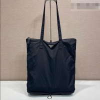 Top Design Prada Saffiano Leather Pendant with Re-Nylon Tote Bag 1TT330 Black 2026