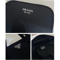 Top Design Prada Saffiano Leather Pendant with Re-Nylon Tote Bag 1TT330 Black 2026