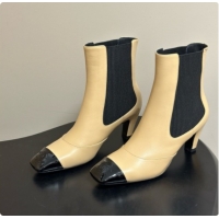 Luxury Chanel Ankle Boots in Lambskin & Patent Leather 6.5cm Heel CH090964 Beige 2026