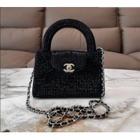 Buy Discount Chanel Crystals Mini Kelly Shopping Bag AS4416 Black 2026