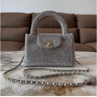 Low Cost Chanel Crystals Mini Kelly Shopping Bag AS4416 Grey 2026