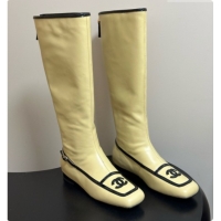 Popular Style Chanel High Boots in Lambskin & Patent Leather CH090972 Beige 2026