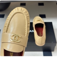 Stylish Chanel Calfskin Moccasins Loafers G47396 CH090985 Beige 2026
