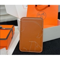 Spot Classic Hermes MagSafe Card Holder H0317 Brown/Squirrel 2026