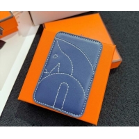Grade Quality Hermes MagSafe Card Holder H0317 Horse/Navy Blue 2026