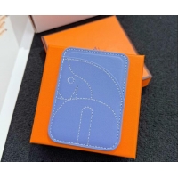 Inexpensive Hermes MagSafe Card Holder H0317 Horse/Light Blue 2026