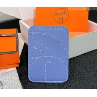 Inexpensive Hermes MagSafe Card Holder H0317 Horse/Light Blue 2026