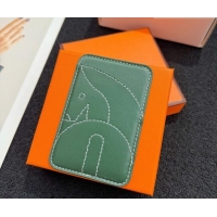 High Quality Hermes MagSafe Card Holder H0317 Horse/Green 2026