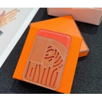 Famous Brand Hermes MagSafe Card Holder 0317 Zebra/Brown/Orange 2026