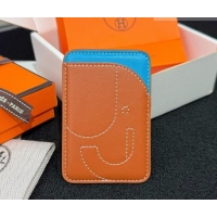 Buy Cheapest Hermes MagSafe Card Holder 0317 Elephant/Brown/Blue 2026