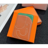 Best Price Hermes MagSafe Card Holder 0317 Elephant/Brown/Green 2026