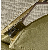Original Cheap Hermes Kelly Epsom Bag 25cm in Cow Leather H0414 18 Jaune Milton Yellow 2026 (Half Handmade)