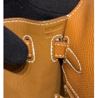 Grade Design Hermes Kelly Epsom Bag 25cm in Cow Leather H0414 Brown/Gold 2026 (Half Handmade)