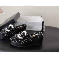 Shop Cheap Chanel Fluffy Wedge Sandals CH091004 Black 2026