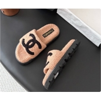 Top Quality Chanel Fluffy Slide Sandals CH091009 Light Brown 2026