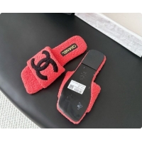 Popular Style Chanel Fluffy Flat Slide Sandals CH091014 watermelon red 2026 
