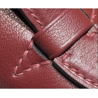 Best Grade Hermes Kelly Pochette Swift Bag 22cm in Cow Leather H0414 Ruby Red 2026 (Half Handmade)