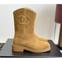 Luxury Chanel Short Boots in Suede Calfskin CH091020 Brown 2026