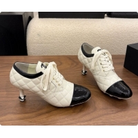 Duplicate Chanel Lace-up Pumps in Calfskin & Patent Leather CH091029 White 2026